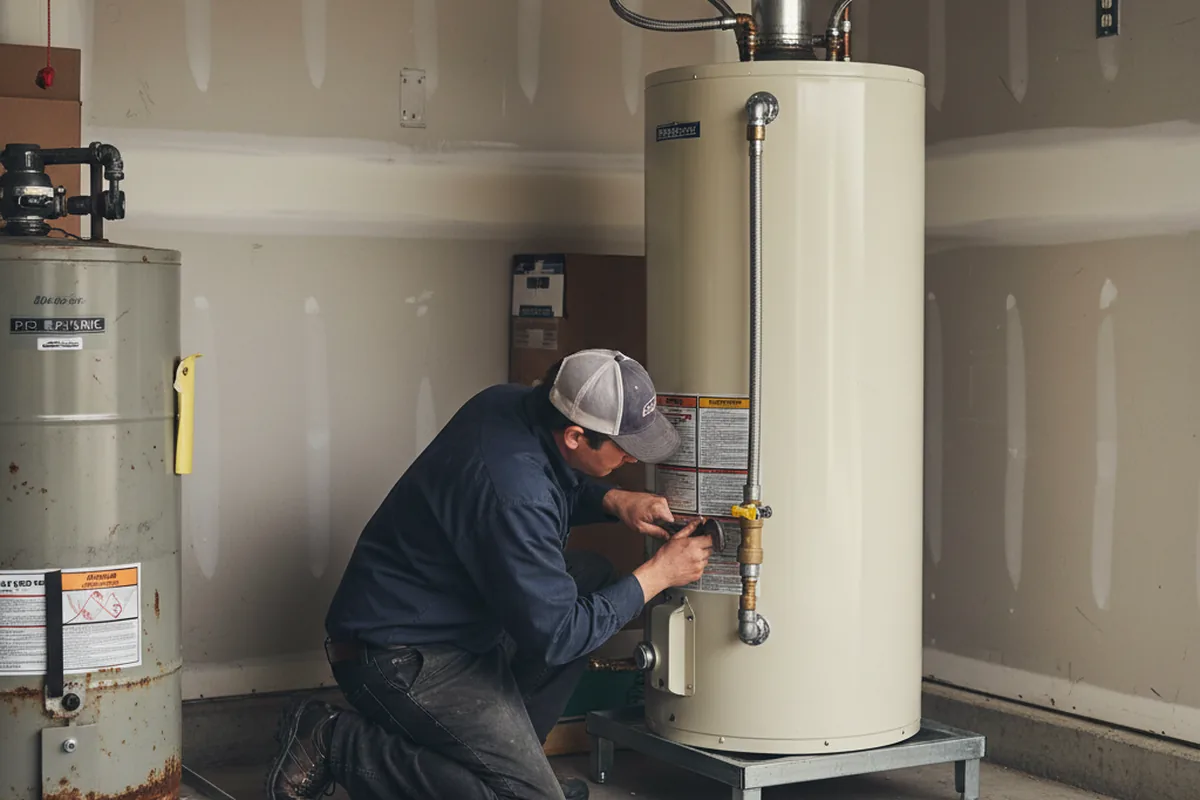 Water heater and shutoff valve replacement in Ansted